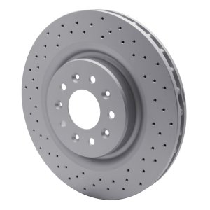 Jaguar XKR Brake Rotor (1) - Front - R1 Concepts - GeoSPEC Coated Rotor - Drilled - `00-`06
